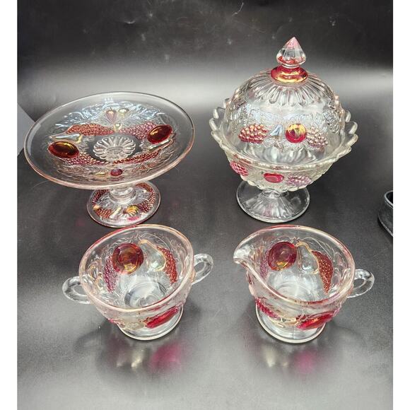 Westmoreland Glass Della Robbia Mint Compote Tidbit Tray Cake Plate 1928-1940 - Picture 11 of 11